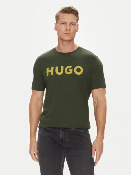 Тениска Hugo с принт черно