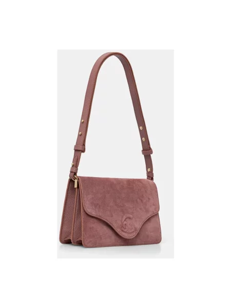 Coccinelle torebka crossbody skórzana różowa