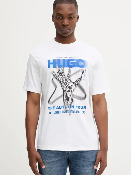 Tričko Hugo Blue s potiskem bílá