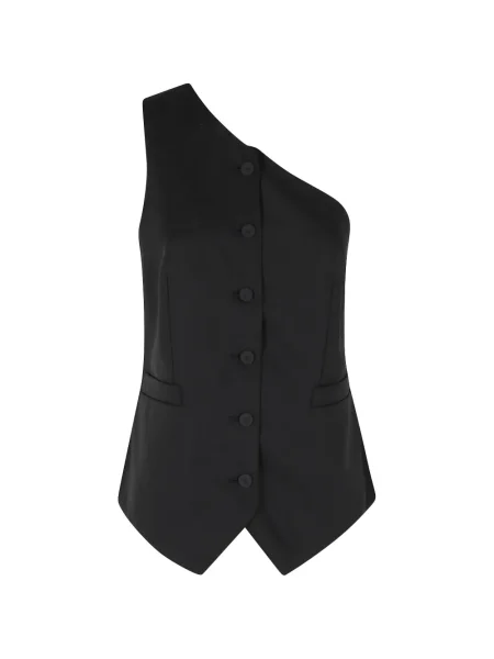 Kamizelka Federica Tosi na jednym ramieniu czarna