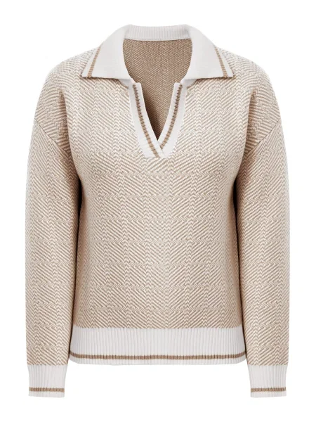 Imily Bela Pulover kaki alb