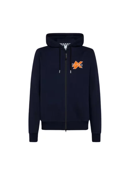 Bluza z kapturem Sun68 z kapturem z długim rękawem niebieska