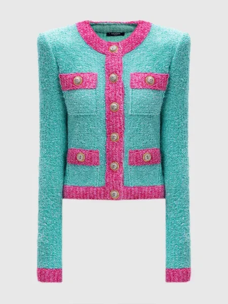 Кардиган з люрексом Balmain зелений