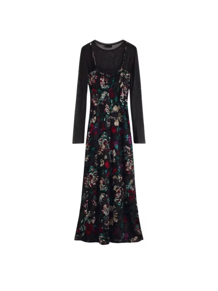 Desigual sukienka CASSIDY maxi dopasowana czarny