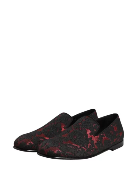 Σκαρπινια Dolce & Gabbana με κορδόνια ζακάρ μαύρο