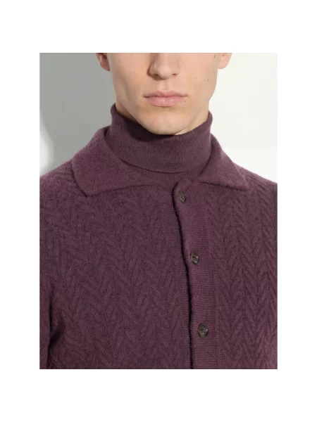 Sweter Paolo Pecora wełniany fioletowy