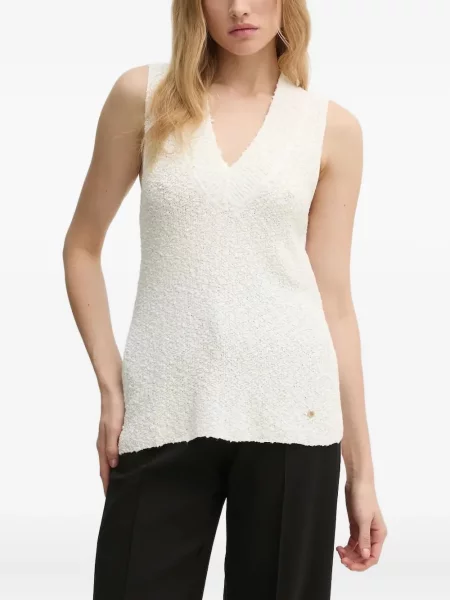 Top Pedro Del Hierro cu decolteu în V alb