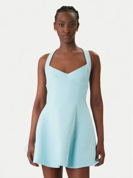 Bardot Rochie cocktail Deserae Halter Neck celest albastru