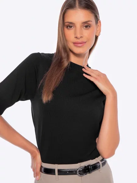 Bluzka z dzianiny czarna
