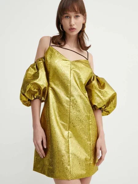 Stine Goya rochie mini drept galben