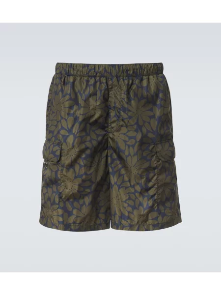 Slip de baie Prada cu model floral albastru