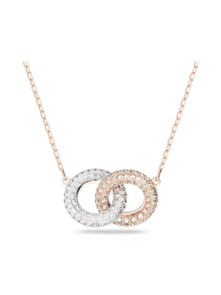 Swarovski Akcesoria Kobieta Żółty ONE SIZE Stone Stone Naszyjnik Splątane Pierścienie Warstwa Stopu Złota Różowego biały