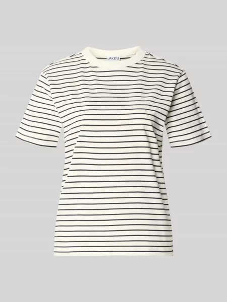 T-shirt z czystej bawełny Jake*s Casual granatowa