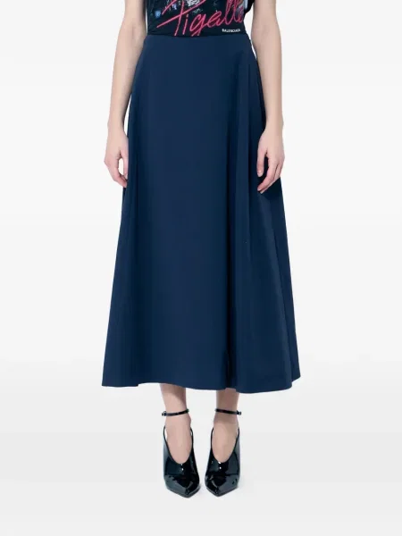 Fustă midi Balenciaga până la genunchi albastru