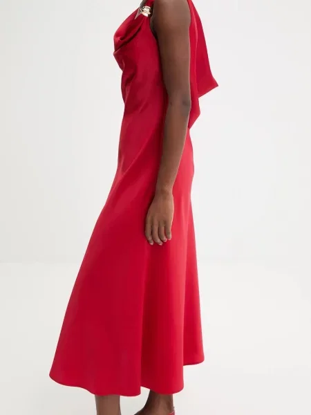 Answear.LAB rochie rosu midi evazati