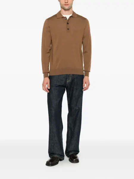 Lung tricou polo éphémère maro