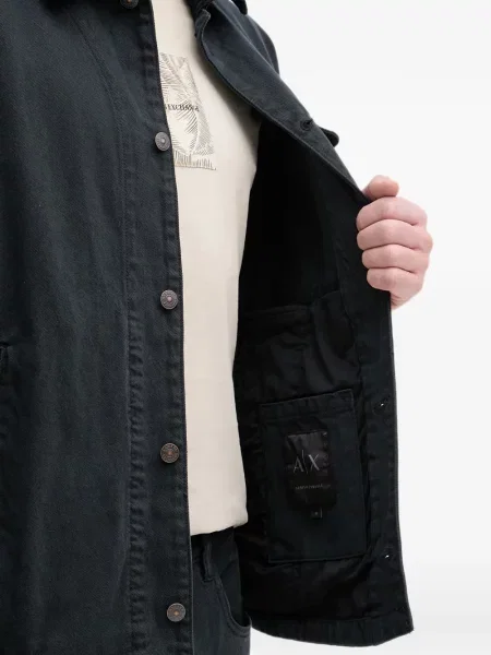 Geacă de blugi Armani Exchange cu autograf negru