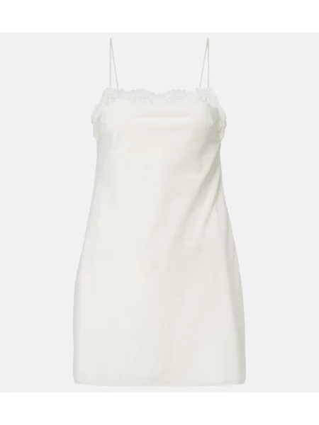 Rochie Posse cu broderie de mătase alb