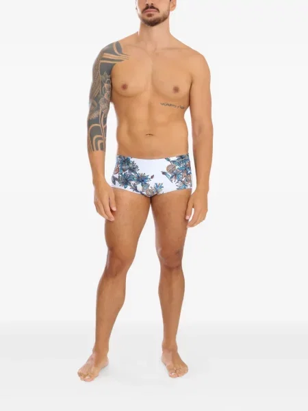 Chiloți Amir Slama cu model floral cu imagine alb