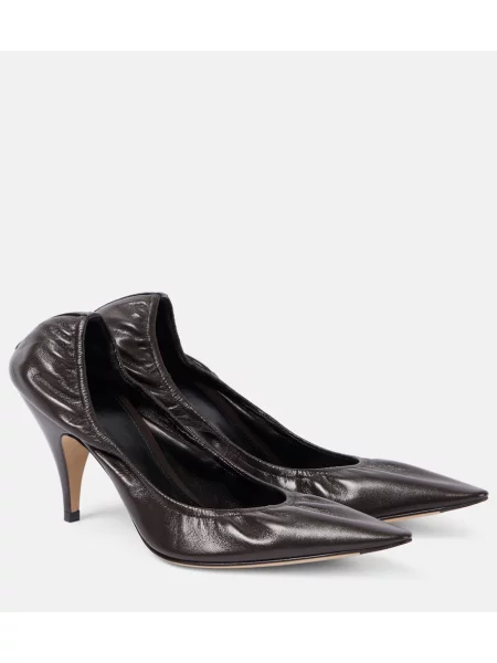 Pantofi cu toc The Row din piele maro