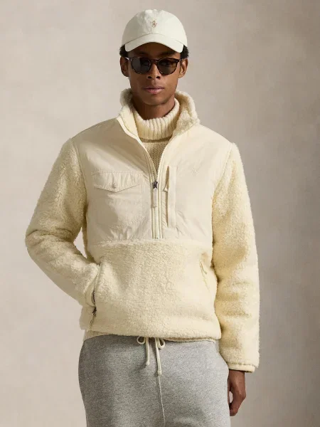 Pulover Polo Ralph Lauren iz flisa bež