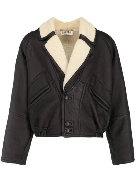 Kožený retro kabát A.n.g.e.l.o. Vintage Cult černý
