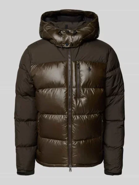 Pikowana kurtka puchowa Polo Ralph Lauren brązowa