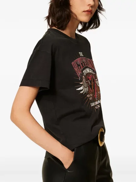 Tricou Twinset cu imagine negru