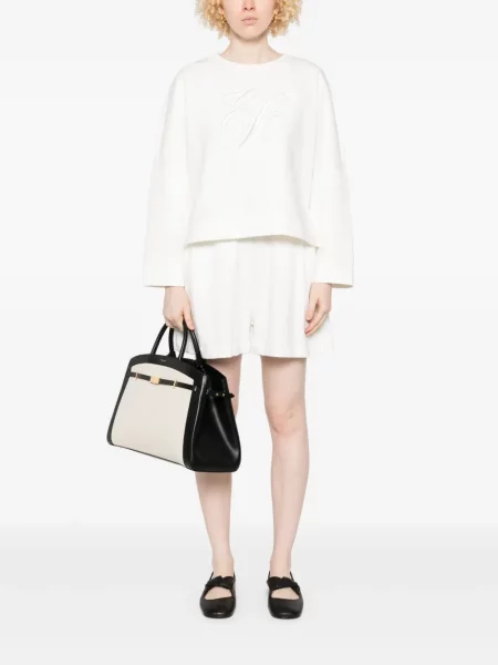 Pantaloni scurți Emporio Armani din jerseu alb