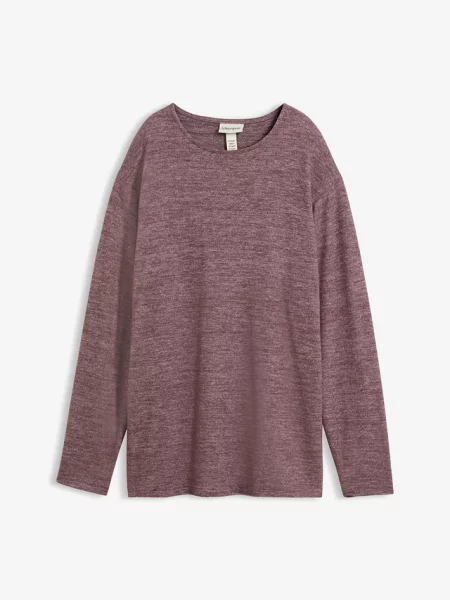 Długa bluza z dzianinowego materiału fioletowa