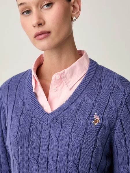 U.S. Polo Assn. светр V-NECK CABLE
