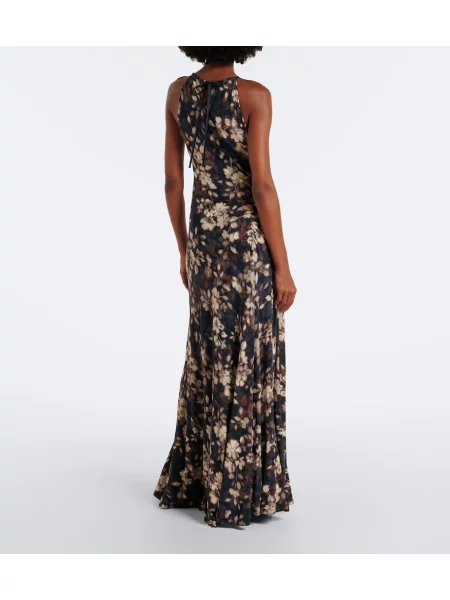 Rochie maxi Simkhai cu model floral cu gât halter
