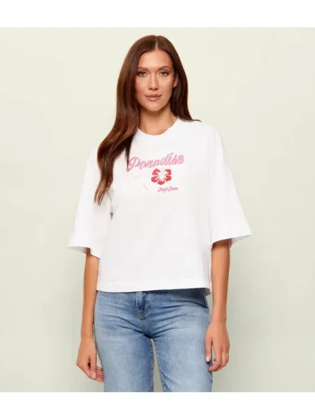 Joop! Jeans Tricou Tyna | Relaxed fit alb