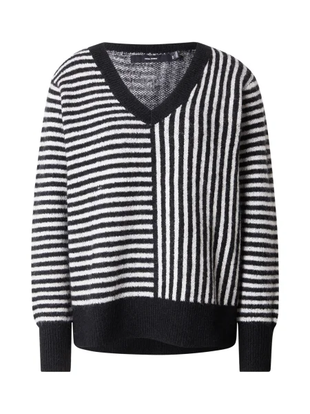 VERO MODA Pulover VMURANUS negru alb