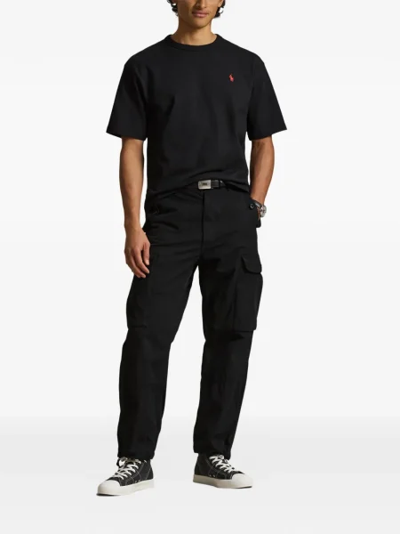 Ριγέ δερμάτινος κάλτσες Polo Ralph Lauren με κορδόνι μαύρο
