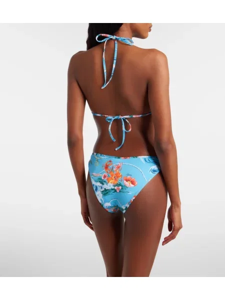 Bikini Gucci cu model floral albastru