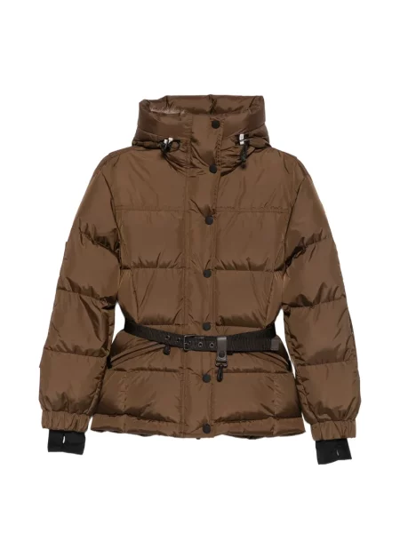 Cu centură geacă Moncler Grenoble cu glugă maro