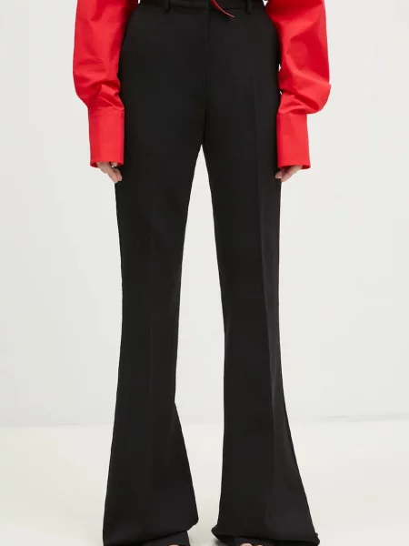 Штани Sportmax Bice кльош висока посадка чорний