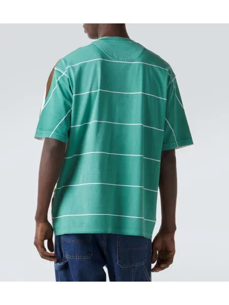 Tricou Prada cu dungi din jerseu
