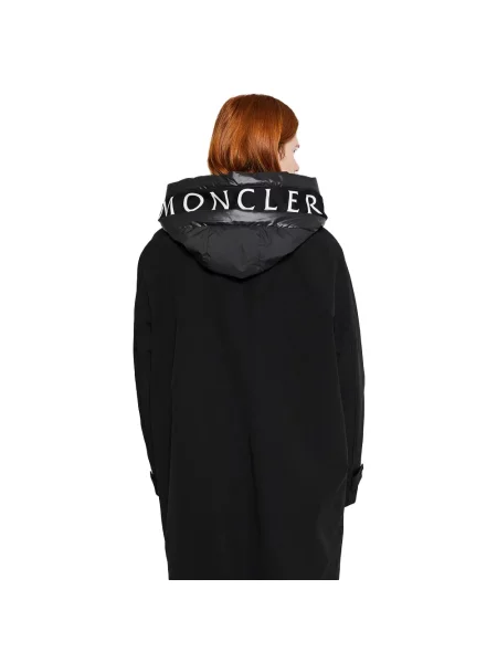 Długi płaszcz Moncler czarny
