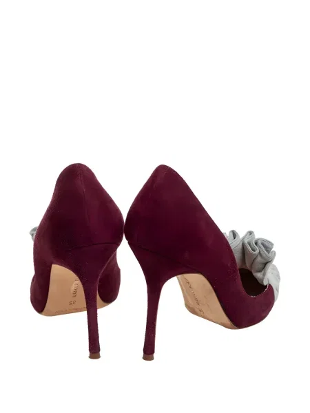 Pantofi cu toc Manolo Blahnik din piele de căprioară roșu