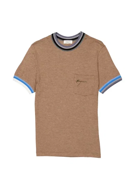 Tricou Ferragamo cu broderie maro