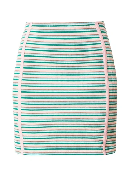 Nasty Gal Fustă verde maro / roz pastel bej