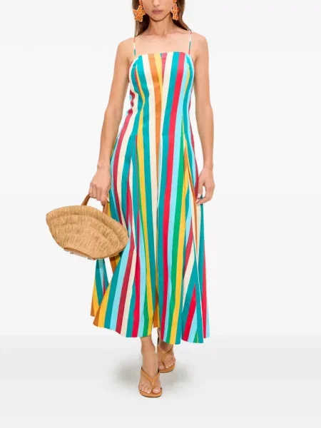 Rochie midi Simon Miller cu dungi cu imagine albastru