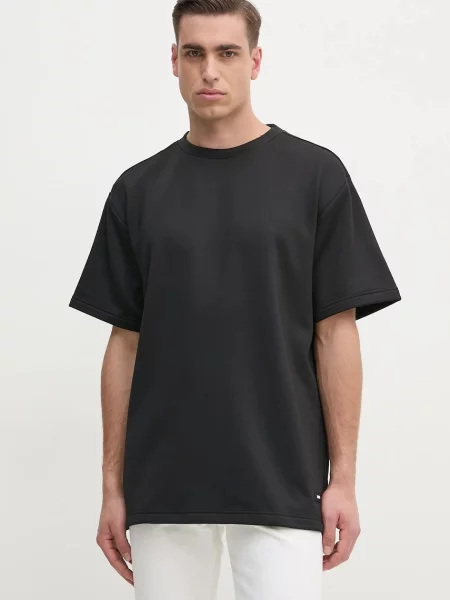 Rains t-shirt Sintra Fleece Tee gładki czarny