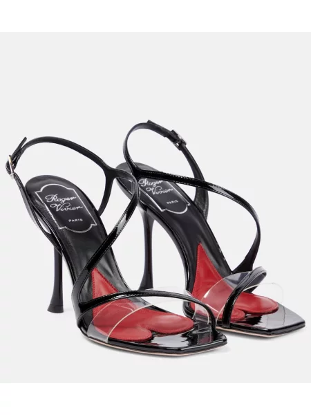 Sandale Roger Vivier din piele de lac negru