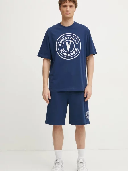 Футболка Versace Jeans Couture з принтом синій