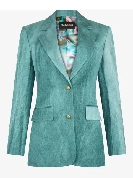 Sacou Roberto Cavalli cu imprimeu abstract verde