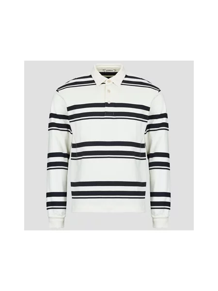 Polo majica Minimum z dolgimi rokavi bela