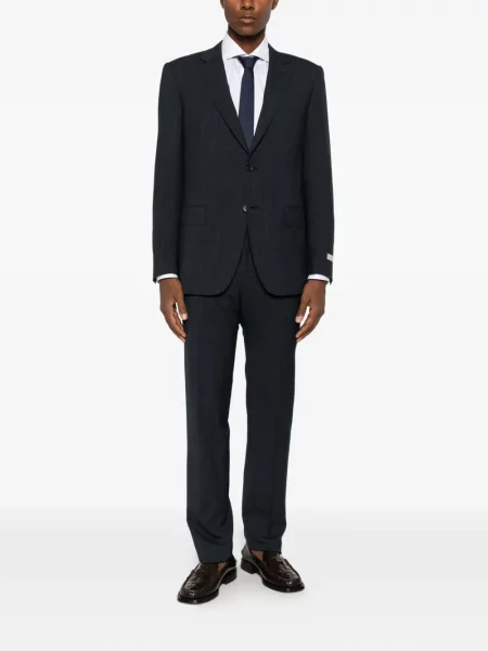 Costum Canali de lână în carouri albastru
